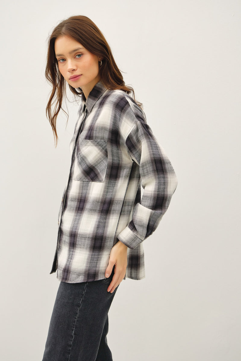 Oversized Charcoal Flannel