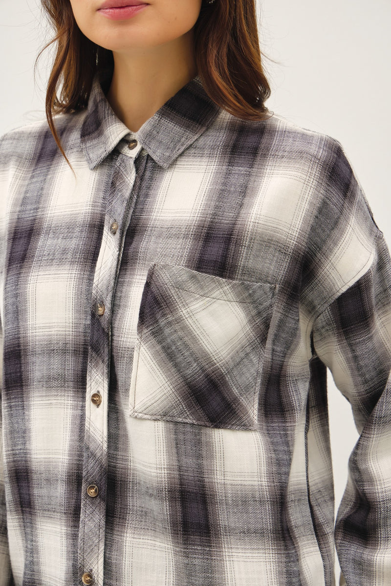 Oversized Charcoal Flannel