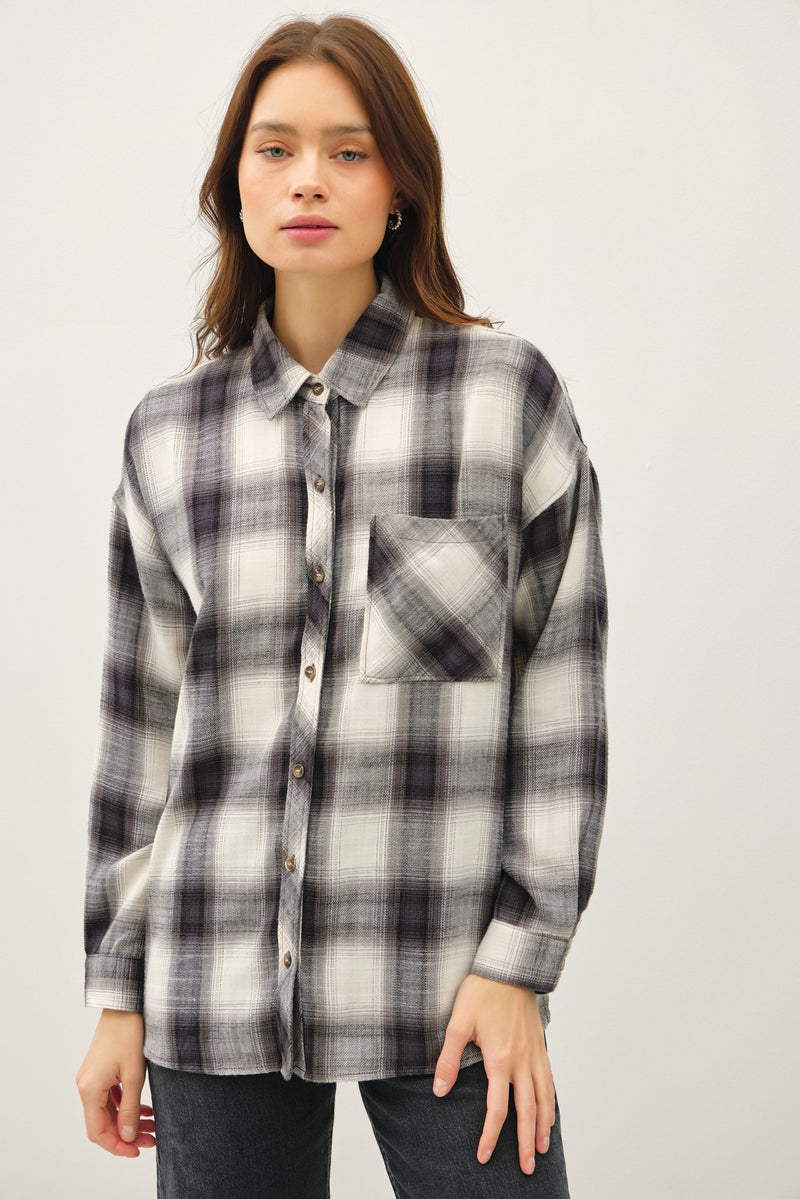 Oversized Charcoal Flannel