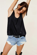 Sleek Solid Satin Tank Top
