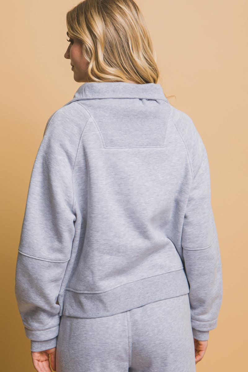 Half Zip Sweatshirt With Funnel Neck