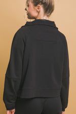 Half Zip Sweatshirt With Funnel Neck