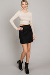 Suede Cross Stitch Mini Skirt