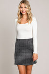 Check Tweed Mini Skirt