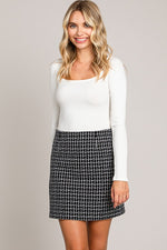 Check Tweed Mini Skirt
