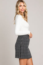 Check Tweed Mini Skirt