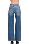 High Waist Straight Leg Medium Wash Denim Pants