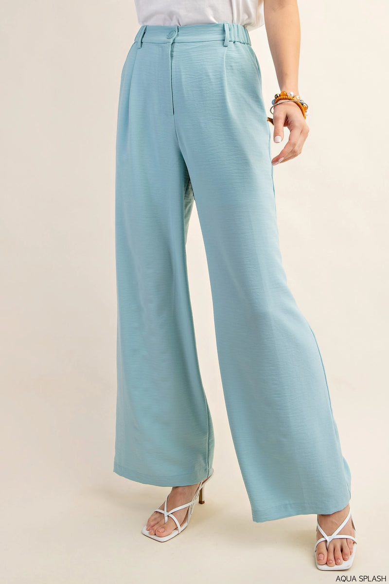 Elegant High Waist Trousers with Side Pockets