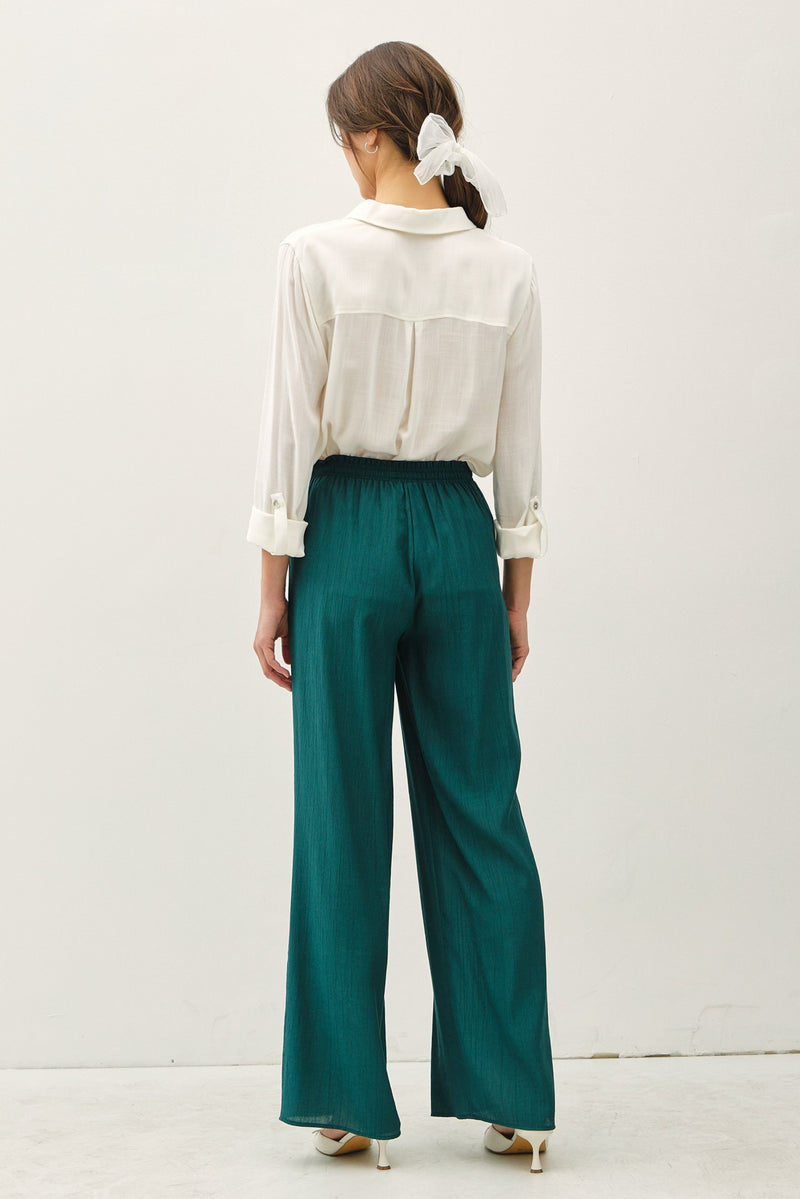 Crinkle Wide-leg Pants