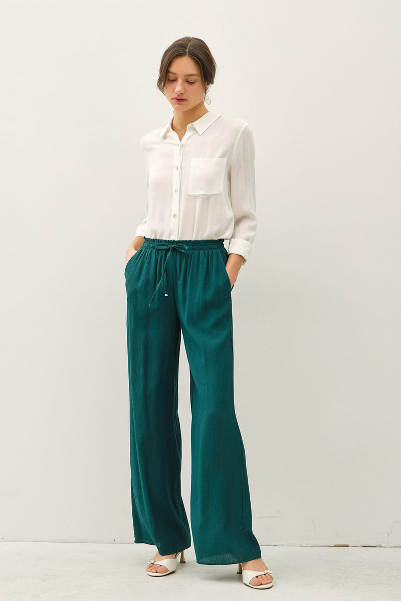 Crinkle Wide-leg Pants