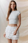 Bow Printed Urban Rib Bloomer Tee