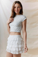 Bow Printed Urban Rib Bloomer Tee