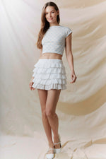 Bow Printed Urban Rib Bloomer Tee