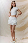 Bow Printed Urban Rib Bloomer Tee