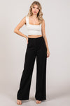 Twill Darted Wide Leg Pants