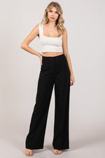 Twill Darted Wide Leg Pants