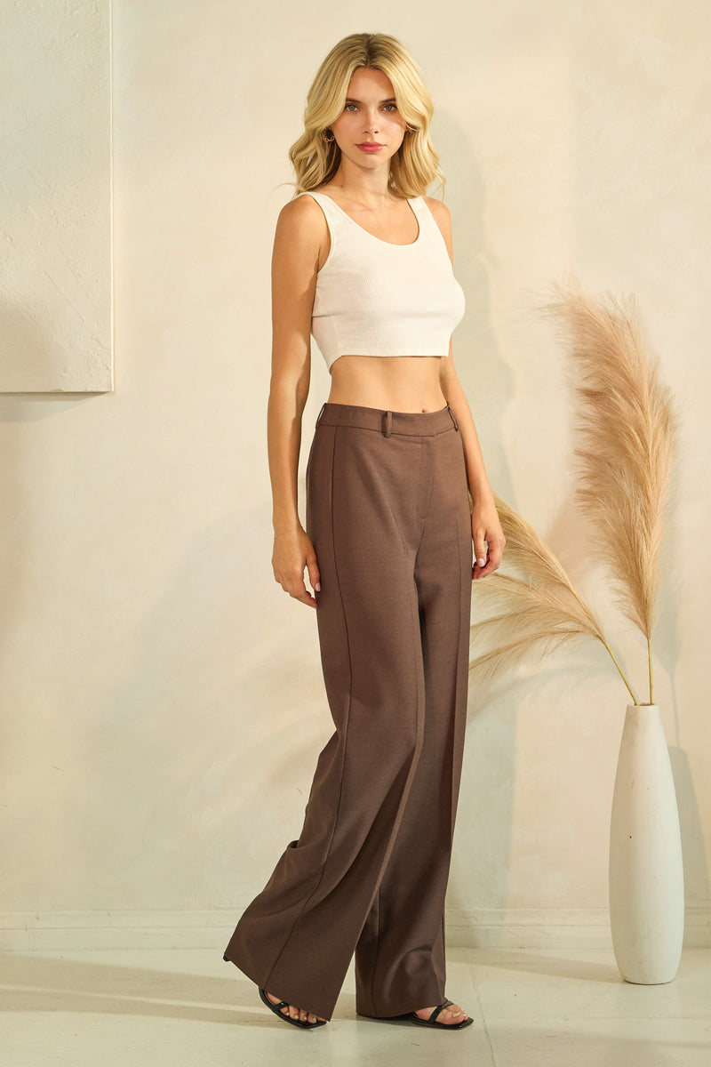 Twill Wide Leg Trousers