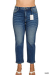 Zenana Plus Cropped 5 Pockets Basic Denim