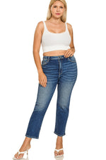 Zenana Plus Cropped 5 Pockets Basic Denim