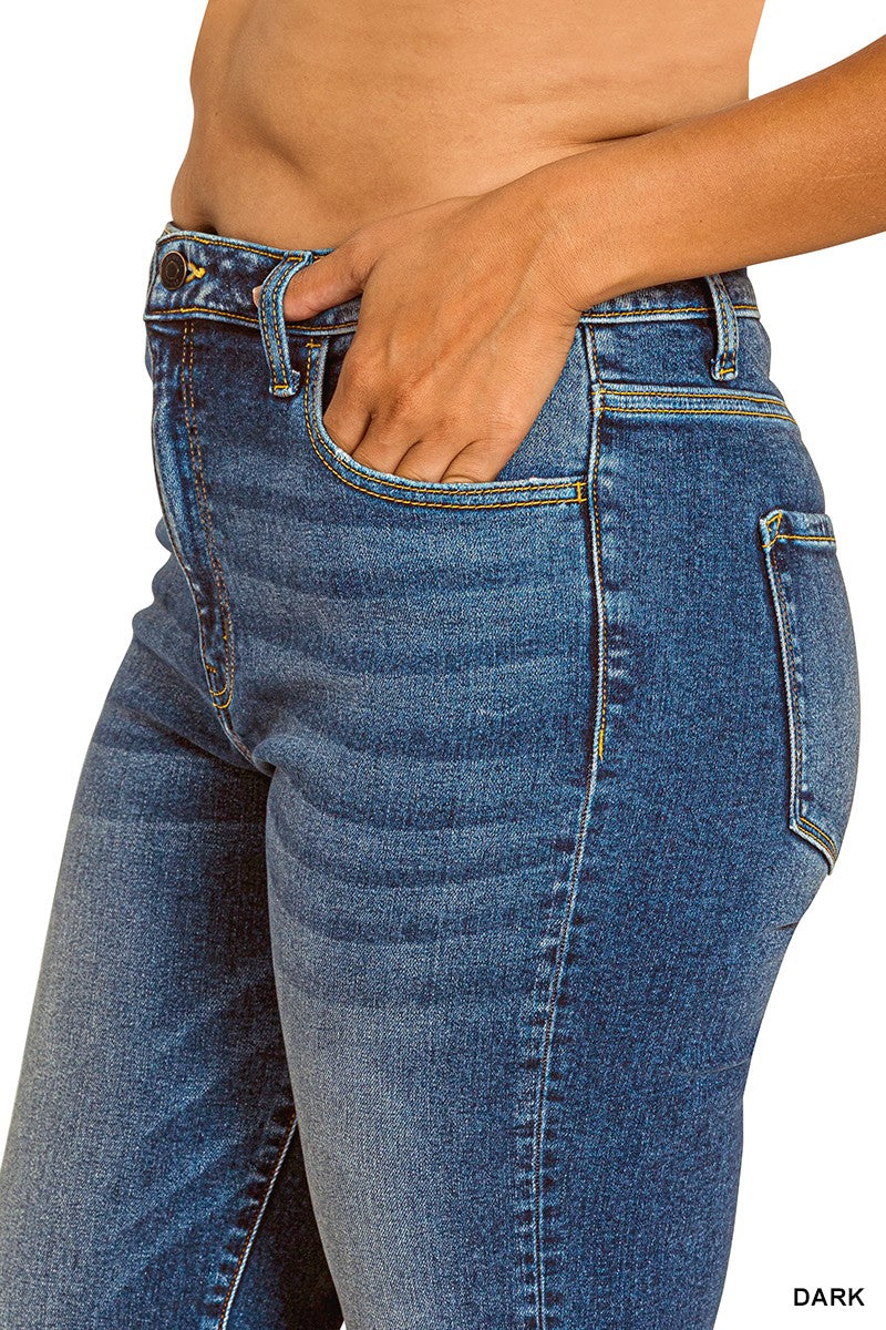 Zenana Plus Cropped 5 Pockets Basic Denim