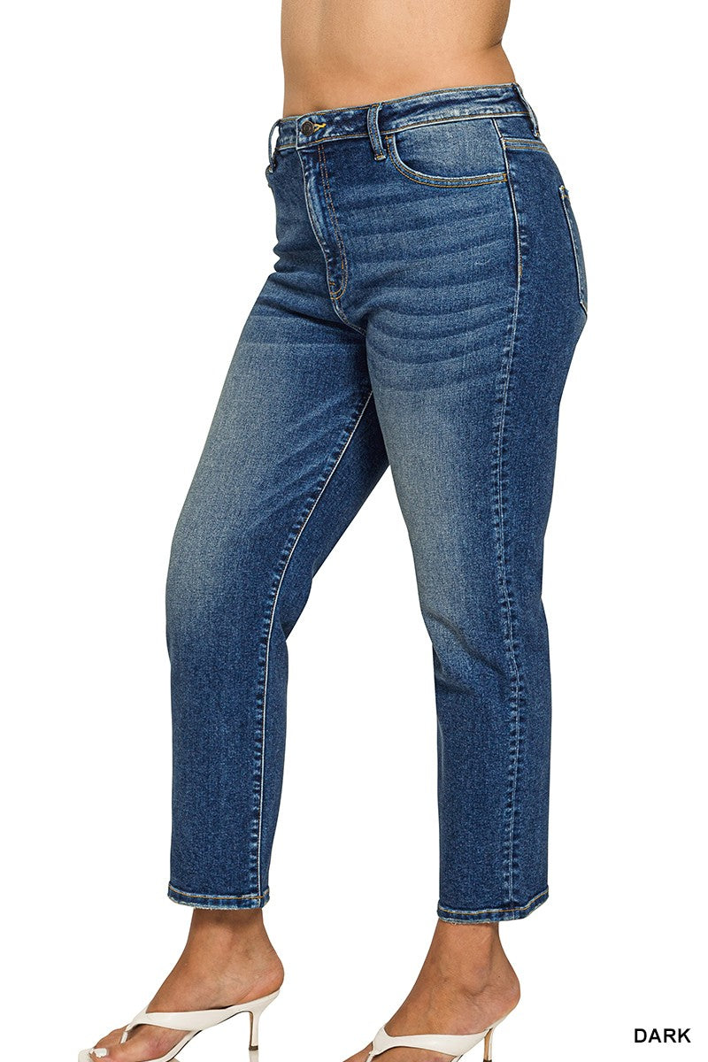 Zenana Plus Cropped 5 Pockets Basic Denim