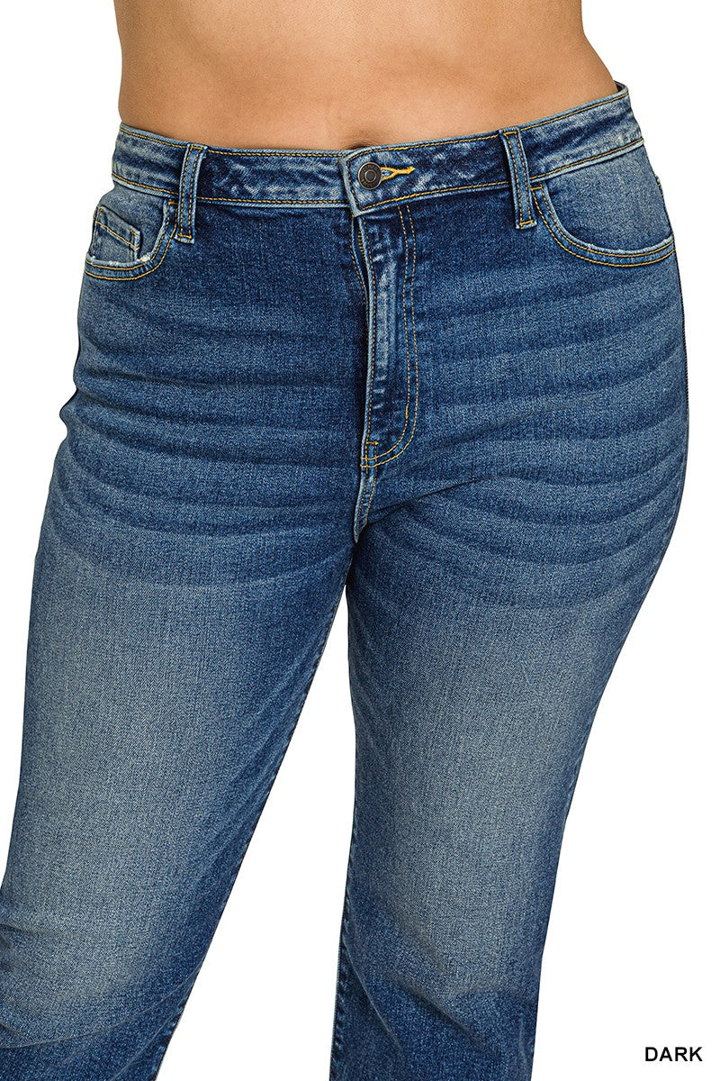 Zenana Plus Cropped 5 Pockets Basic Denim