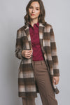 Long Sleeve Plaid Coat