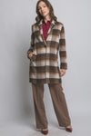 Long Sleeve Plaid Coat