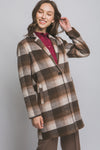Long Sleeve Plaid Coat