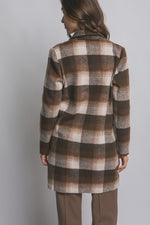 Long Sleeve Plaid Coat