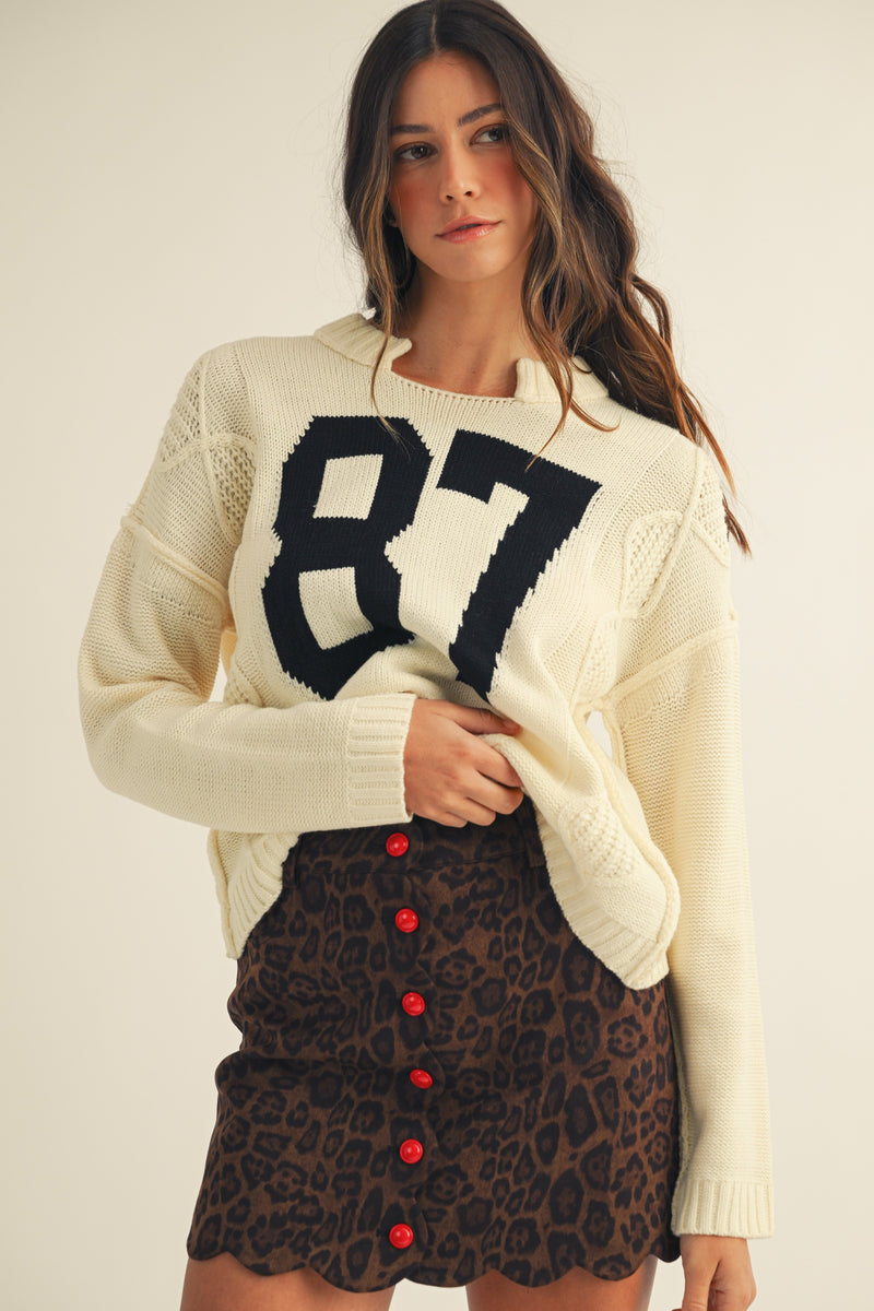 Vintage Numbering 87 Sweater