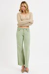 RISEN Tummy Control Mid Rise Wide Leg Pants