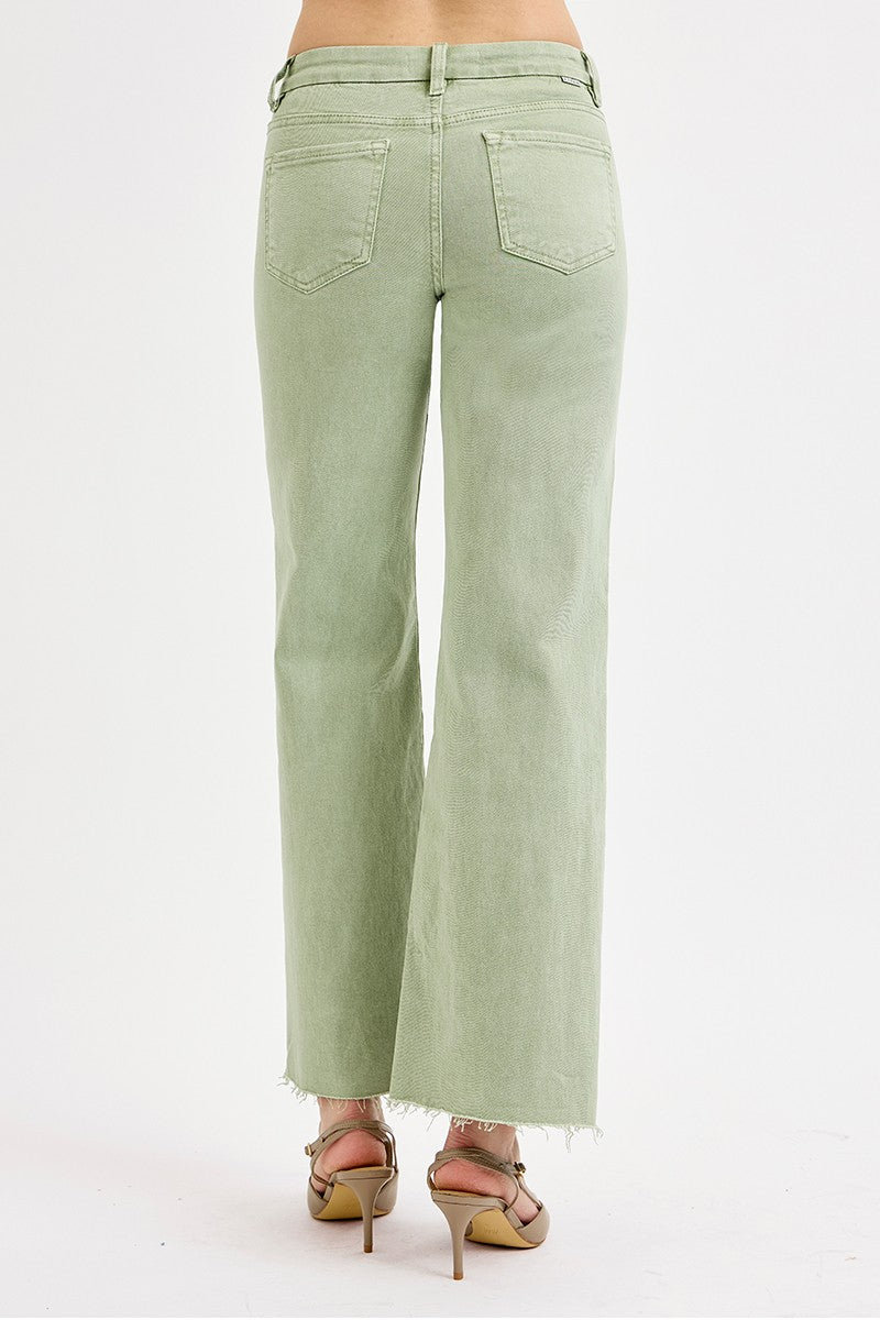RISEN Tummy Control Mid Rise Wide Leg Pants