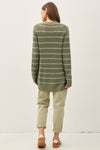 Breezy Knit Striped Cardigan W/ Pockets