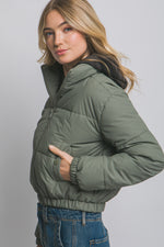 High Collar Zip- Up Puffer Jacket
