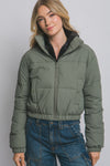 High Collar Zip- Up Puffer Jacket