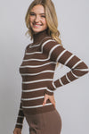 Striped Turtleneck Sweater Top