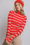 Striped Turtleneck Sweater Top