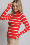 Striped Turtleneck Sweater Top