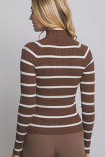 Striped Turtleneck Sweater Top