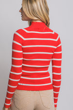 Striped Turtleneck Sweater Top