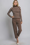 Striped Turtleneck Sweater Top