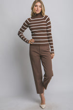 Striped Turtleneck Sweater Top