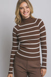 Striped Turtleneck Sweater Top