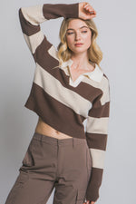 Stripe Polo Sweater