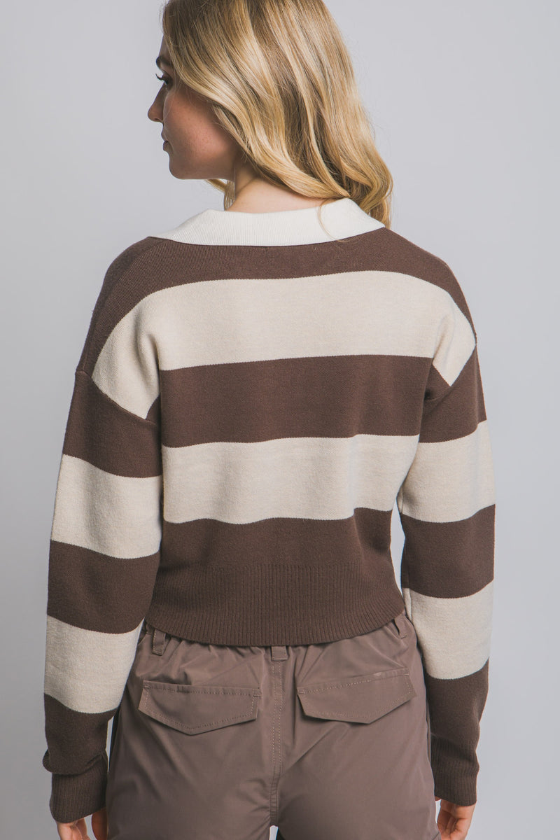 Stripe Polo Sweater