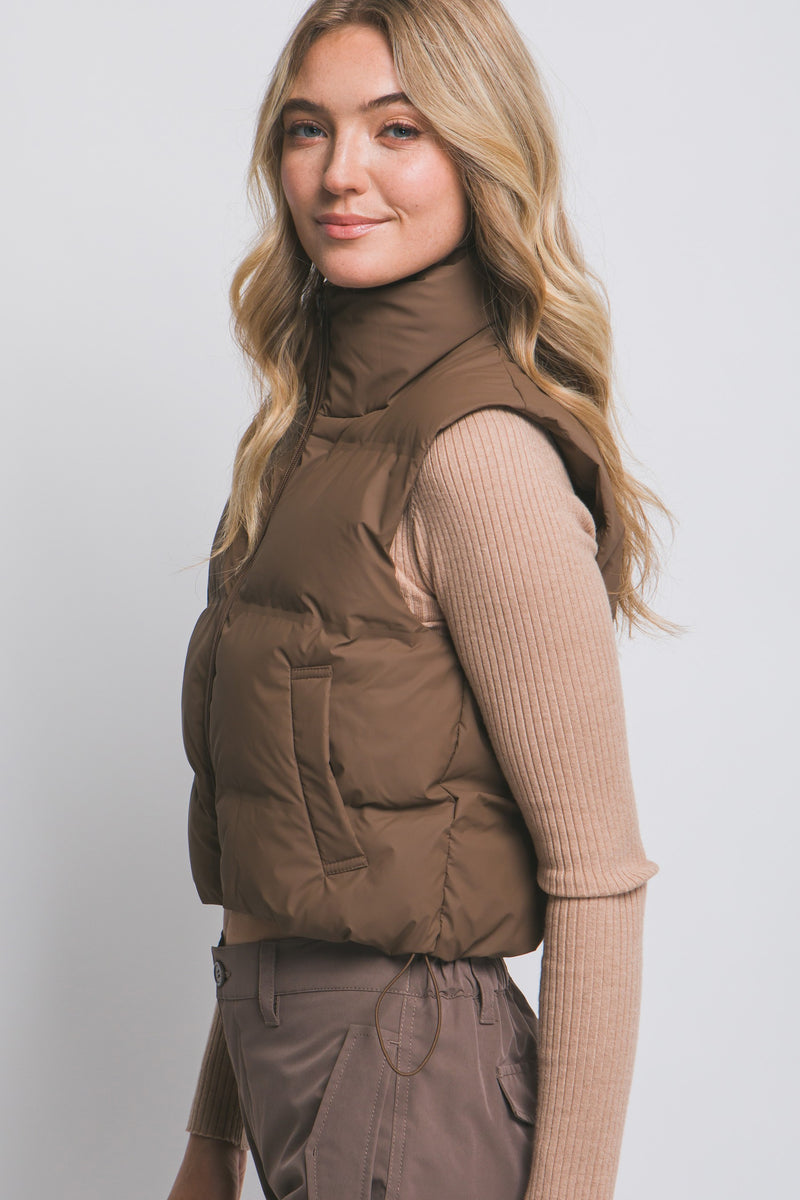 Cropped Puffer Vest
