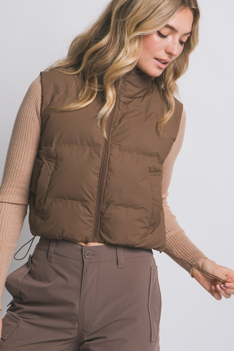 Cropped Puffer Vest