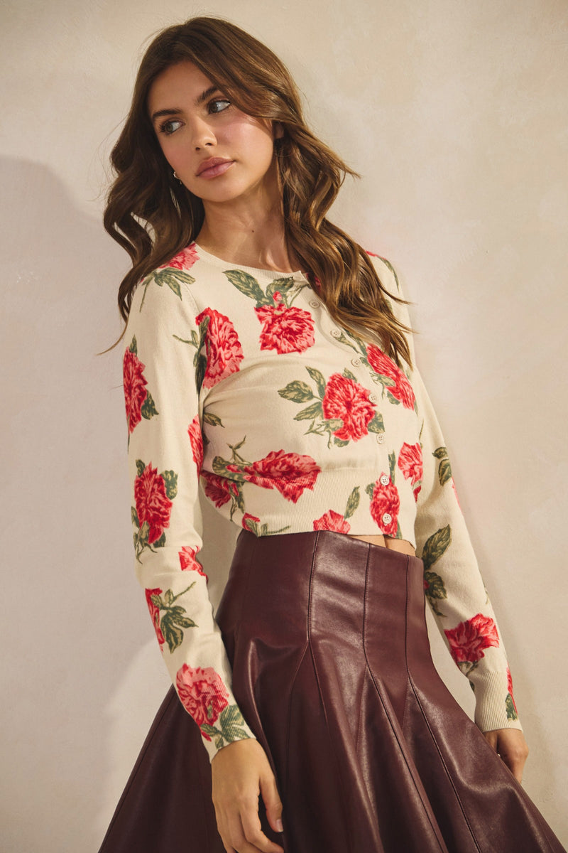 Luxe Soft Floral Button Down Cardigan