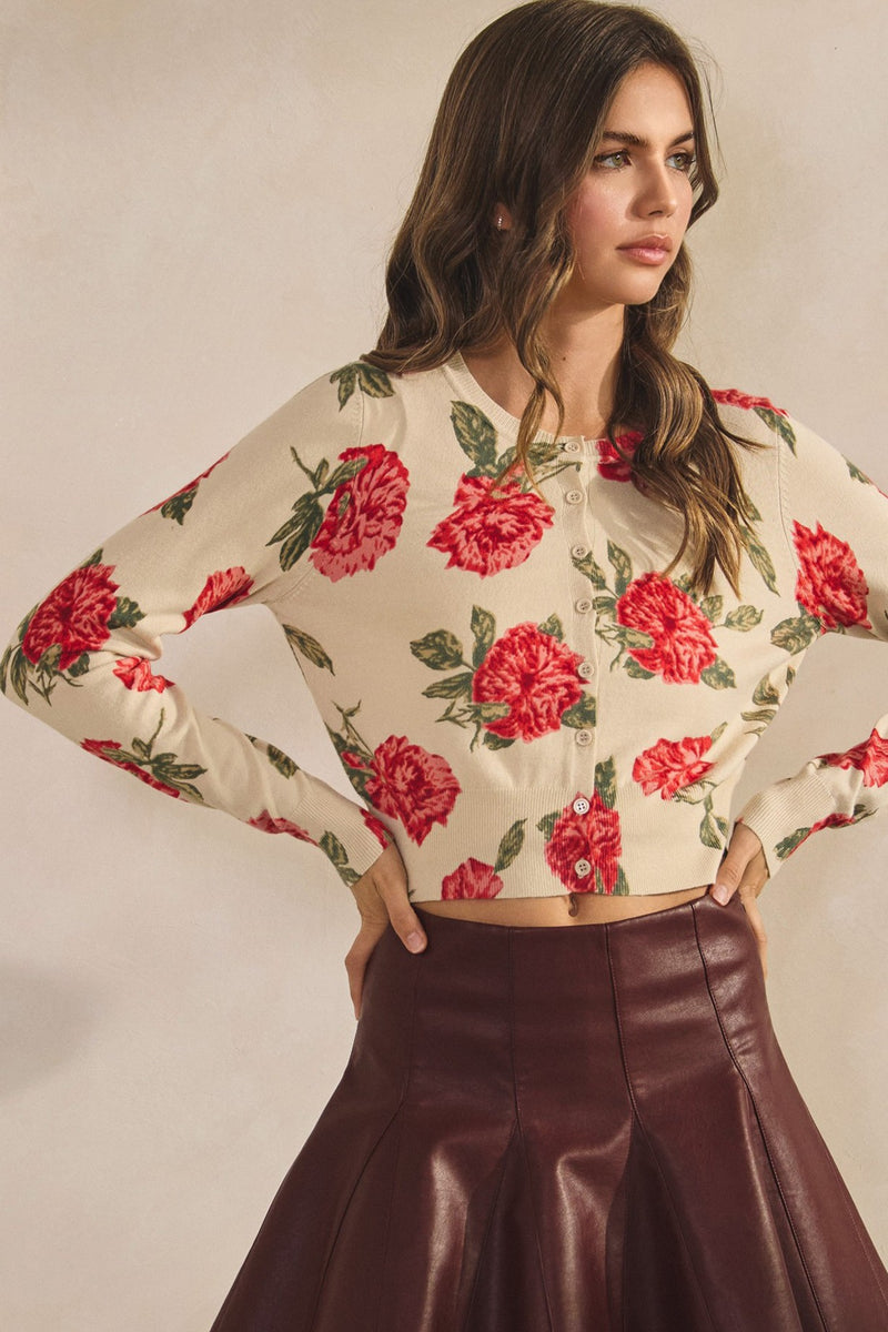 Luxe Soft Floral Button Down Cardigan